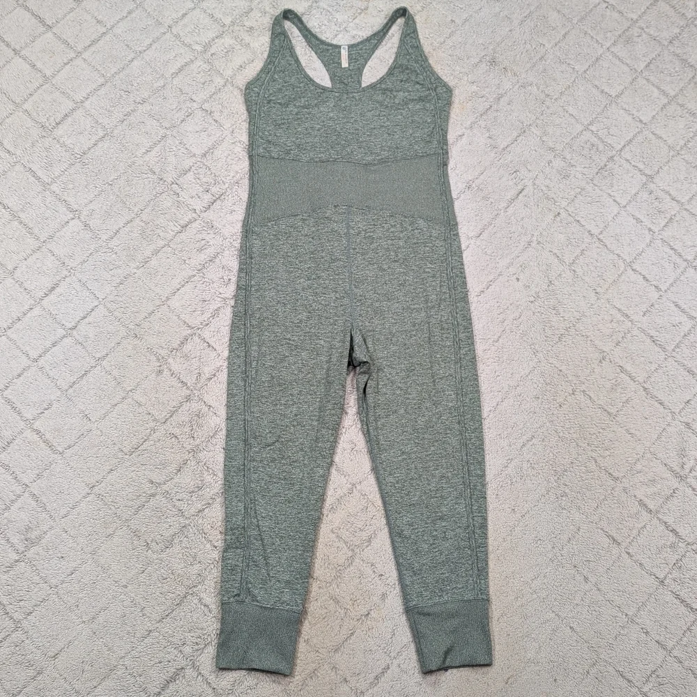 Free People Jumpsuit Womens L Green First Place One Piece FP Movement Active